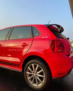 VW Polo Legend Edition rear profile three-quarters view.